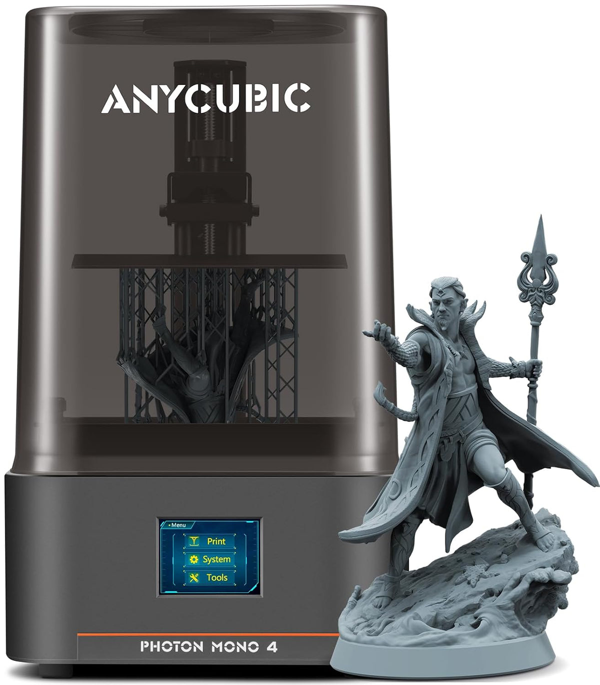 Anycubic Photon Mono 4 Impresora 3D de resina - Pantalla 10K con tecnología MSLA - Velocidad hasta 70 mm-h y LighTurbo - Volumen 153,4 x 87 x 165 mm para impresión detallada