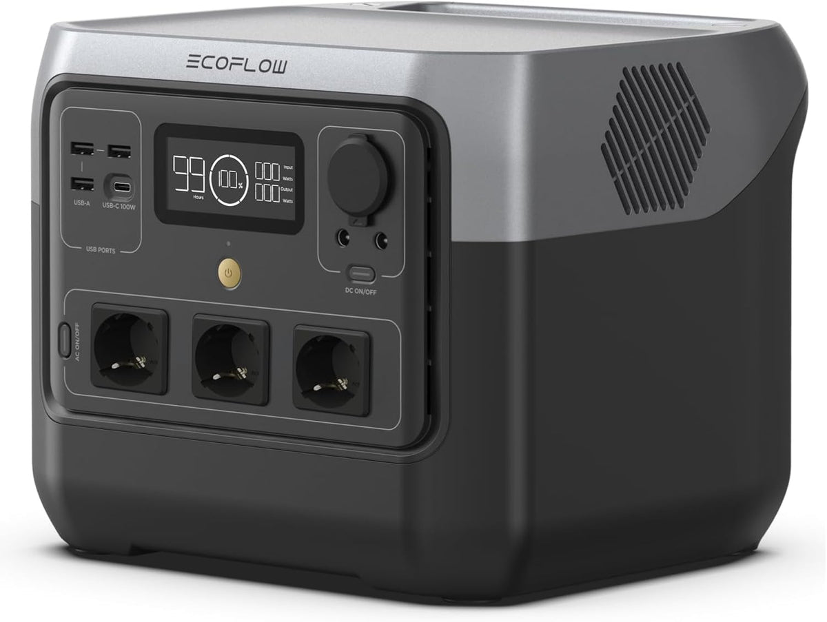 EcoFlow RIVER 2 Pro Estación de energía portátil reacondicionada - Batería LiFePO4 de 768 Wh - Carga rápida completa en 70 minutos y salida de 1600 W - Para camping con alimentación solar