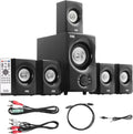 Acoustic Audio AA5171 Sistema de cine en casa 5.1 - Sonido envolvente con potencia máxima de 700 W - Bluetooth para música y entretenimiento - Altavoces de plástico para suelo y sobremesa