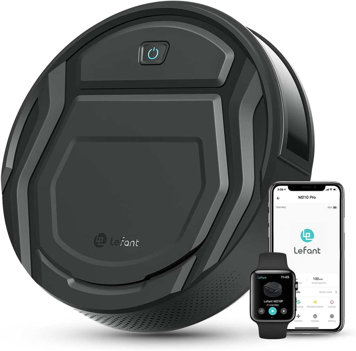 LEFANT M210 Pro robot aspirador 2200 Pa - Autonomía hasta 120 minutos - Navegación inteligente con sensores anticolisión y anticaída - WiFi app Alexa y 6 modos