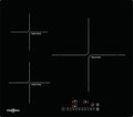 Placa de inducción Vitrokitchen IND630N - 3 zonas con área extra grande de 32 cm - 9 niveles de potencia - control táctil bloqueo infantil y calor residual