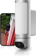 Cámara exterior Bosch Smart Home II - resolución Full HD 1080p y conexión WiFi - sirena integrada y lámpara de diseño - visión nocturna control móvil y Amazon Alexa