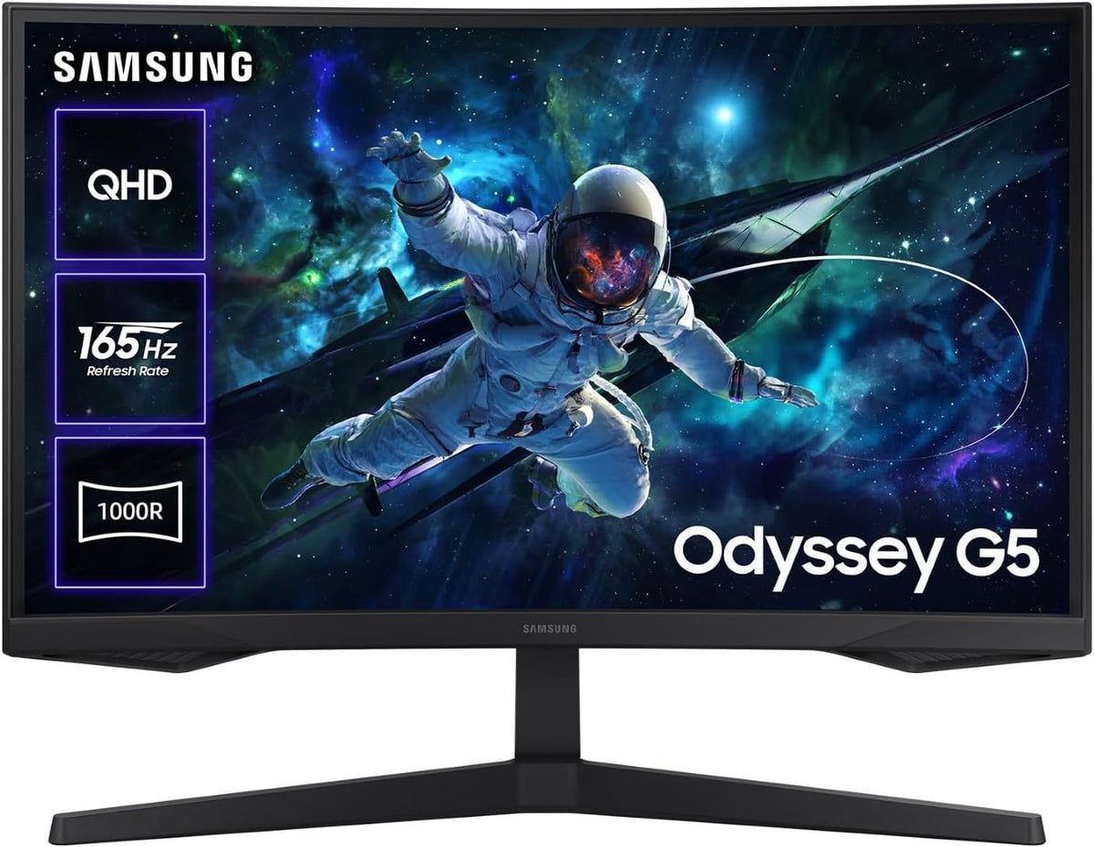 Samsung Odyssey G55C monitor gaming curvo - Pantalla QHD de 32 pulgadas y 165 Hz - Curvatura 1000R y respuesta de 1 ms - HDR10 FreeSync y conexión HDMI