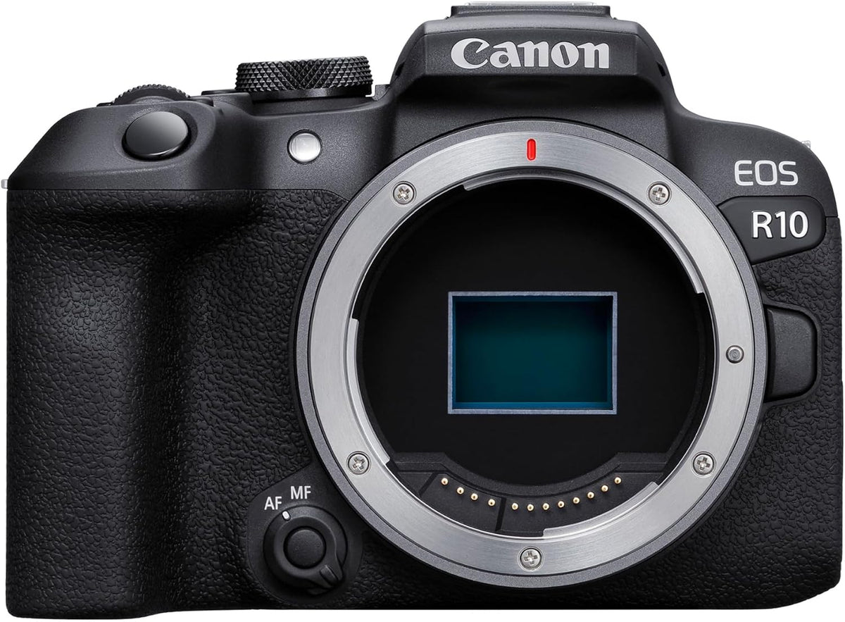 Canon EOS R10 cámara mirrorless solo cuerpo - Dual Pixel CMOS AF II y grabación 4K hasta 60p - Montura Canon RF y archivos RAW - WiFi Bluetooth USB C y formato compacto