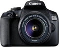 Canon EOS 2000D cámara DSLR - Sensor CMOS y objetivo EF-S 18-55 mm III - Zoom óptico de 3 aumentos y formato JPEG DNG - Para retratos paisajes y fotografía diaria