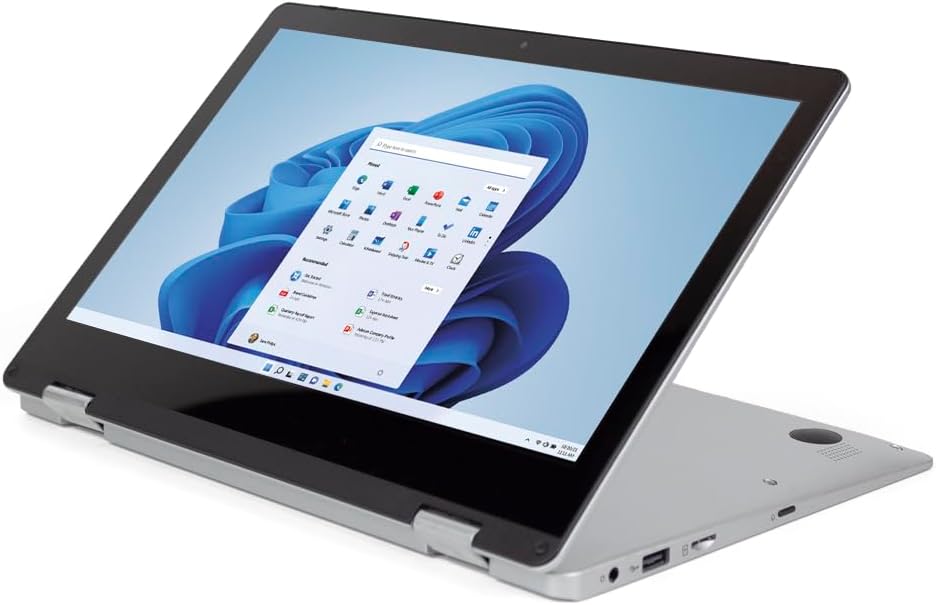 PRIXTON Flex Pro Portátil convertible 11,6 pulgadas - Intel Celeron N4020 con 4 GB RAM - SSD de 128 GB y gráficos integrados - Windows 11 Home con pantalla táctil y teclado español