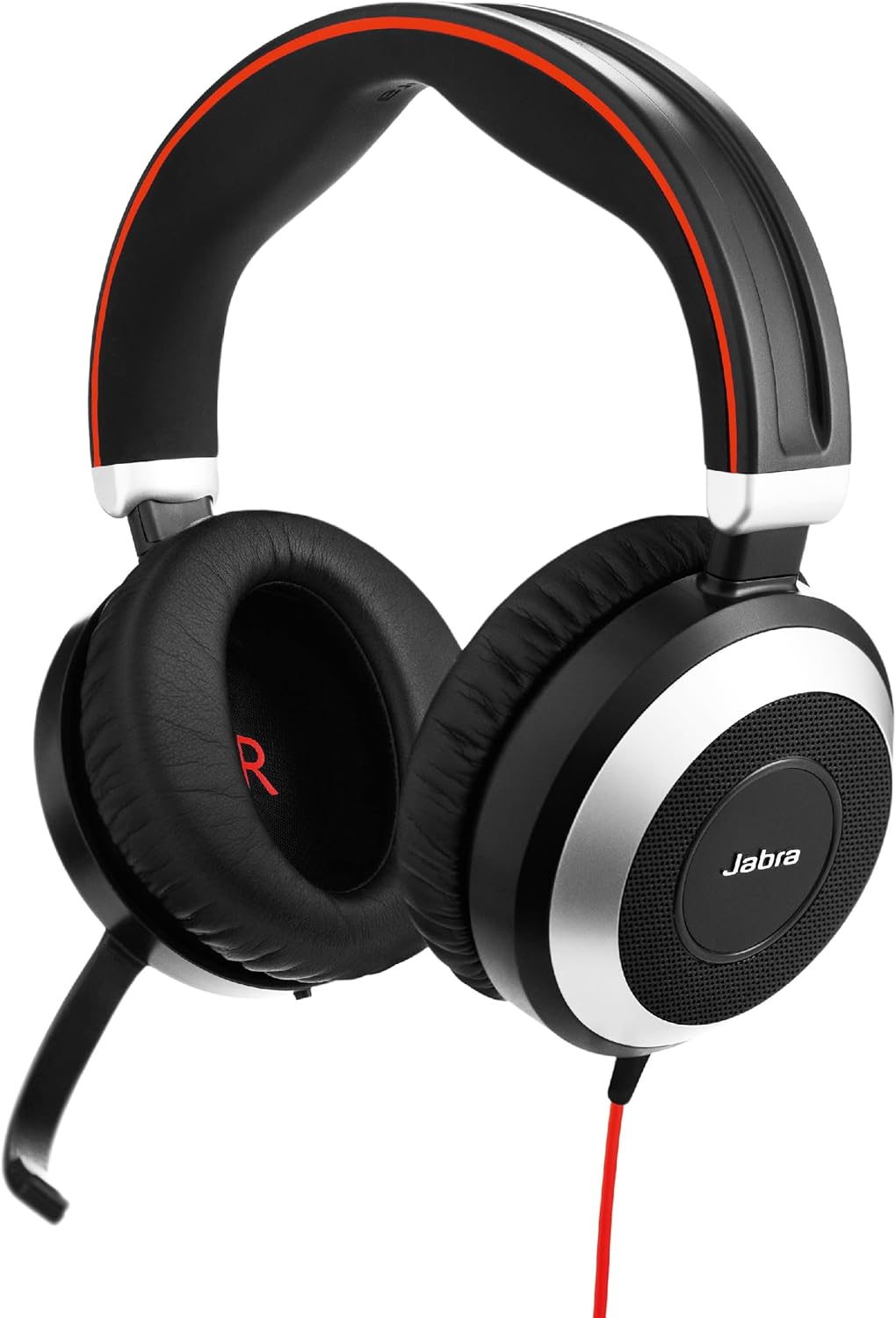Jabra Evolve 80 MS Stereo auriculares profesionales - Diseño circumaural cableado en color negro - Cancelación activa de ruido - Conexiones USB A y jack de 3.5 mm