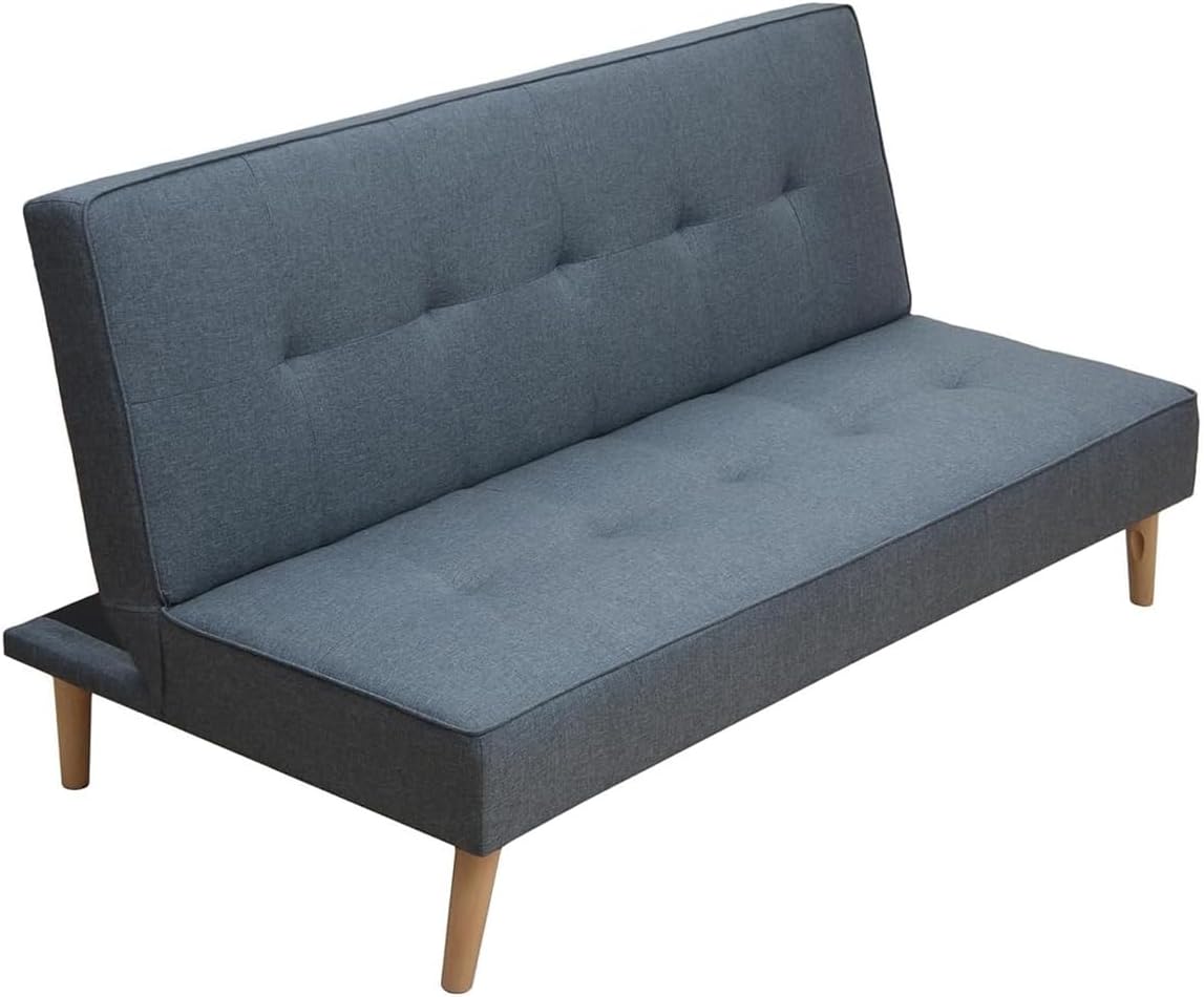 Homey Elvira Sofá cama 3 plazas - Sistema clic clac tipo libro con diseño moderno y funcional - 188 x 88 x 88 cm - Gris con capacidad máxima de 360 kg