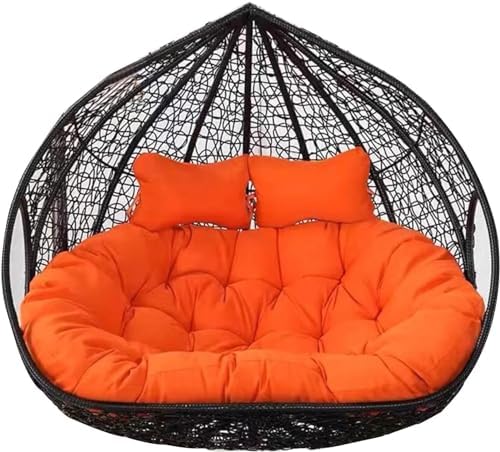 Silla Colgante Huevo Doble Exterior con Cojines - Hamaca Columpio para 2 Personas - Mueble Cómodo de Patio Jardín y Terraza