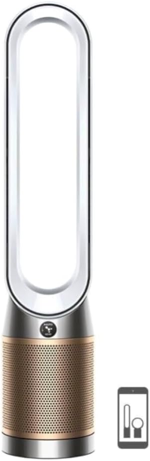 Purificador ventilador Dyson TP09 Formaldehyde - filtro HEPA H13 y potencia de 40 W - WiFi Bluetooth y mando a distancia - torre dorada para estancias de 110 pies cuadrados