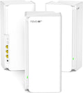 Tenda Nova MX21 Pro sistema Mesh WiFi 6E - AXE5700 tribanda para cobertura de hasta 360 m2 - Nueve puertos Gigabit y 70 dispositivos - Pack de tres unidades blancas