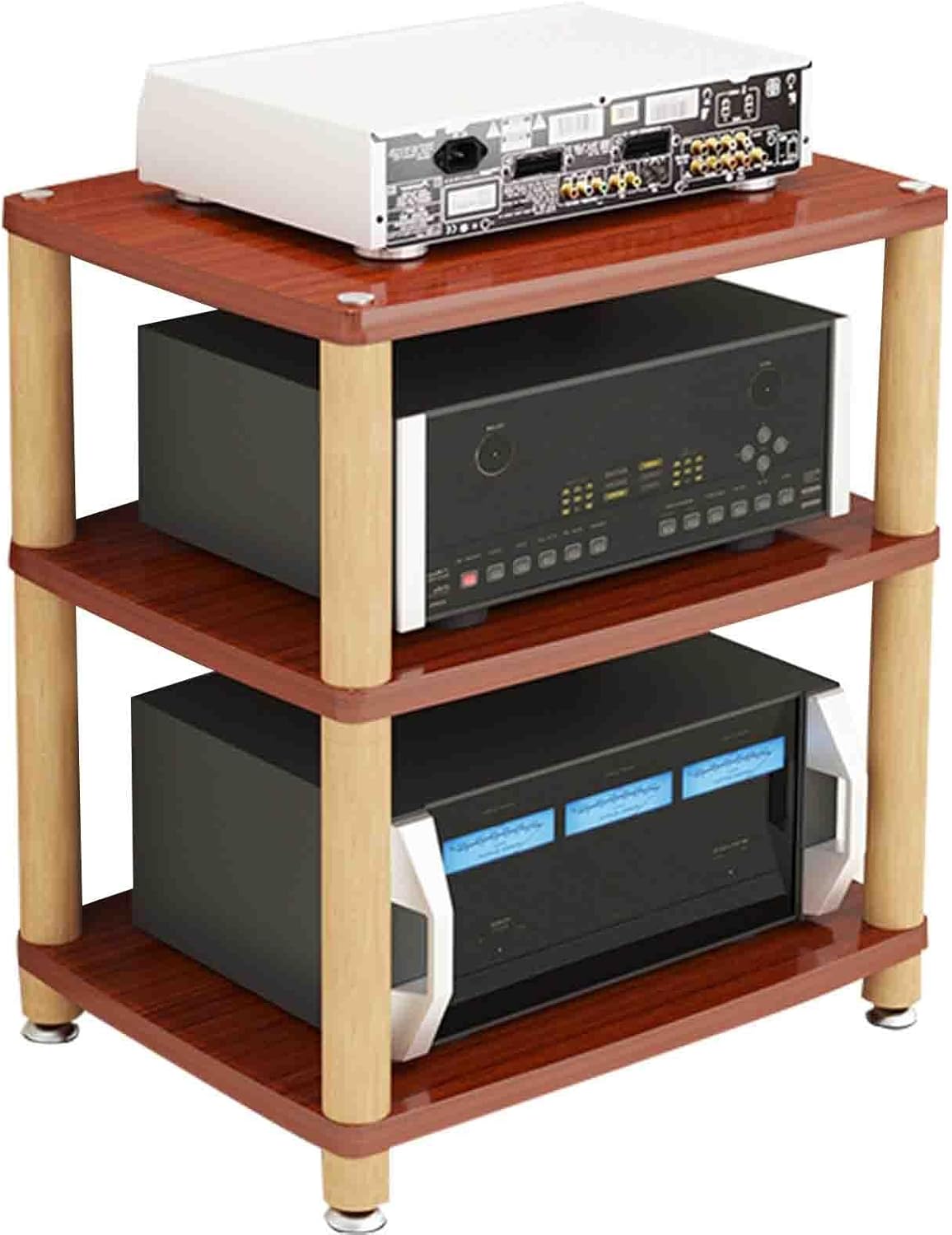 ZCY HOME Mueble de suelo para equipo HiFi - Madera maciza multicapa con diseño moderno - Estructura para altavoz y componentes de audio - 50 x 55 x 25 cm con peso de 15 kg