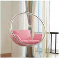 Silla colgante de ratán - Diseño de bola de cristal transparente - Asiento decorativo para sala de estar y balcón - Modelo KM-NXkTxq para zona de descanso