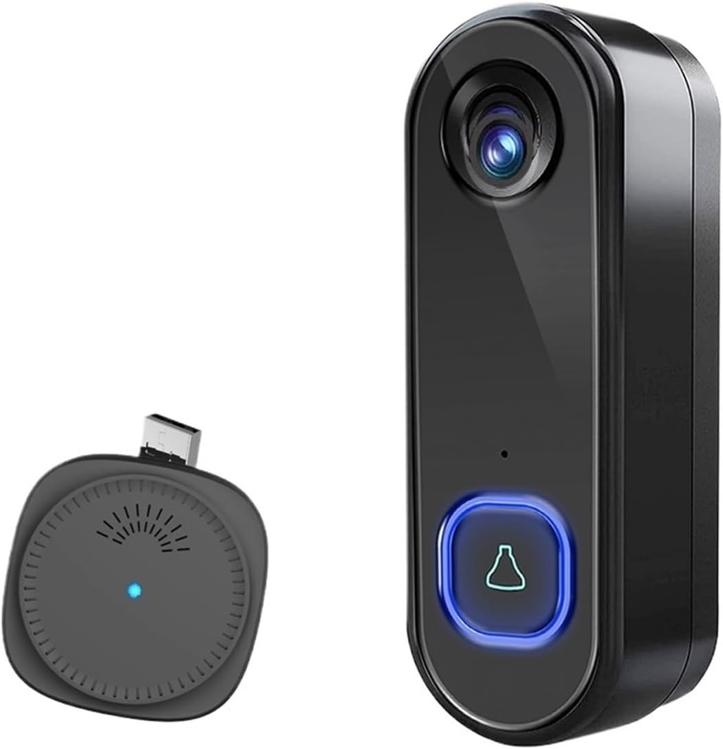 Timbre con vídeo OPTEPYOE - diseño exterior con protección IP65 - alimentación por corriente alterna de 16 a 24 V - cámara con Bluetooth y cable de carga