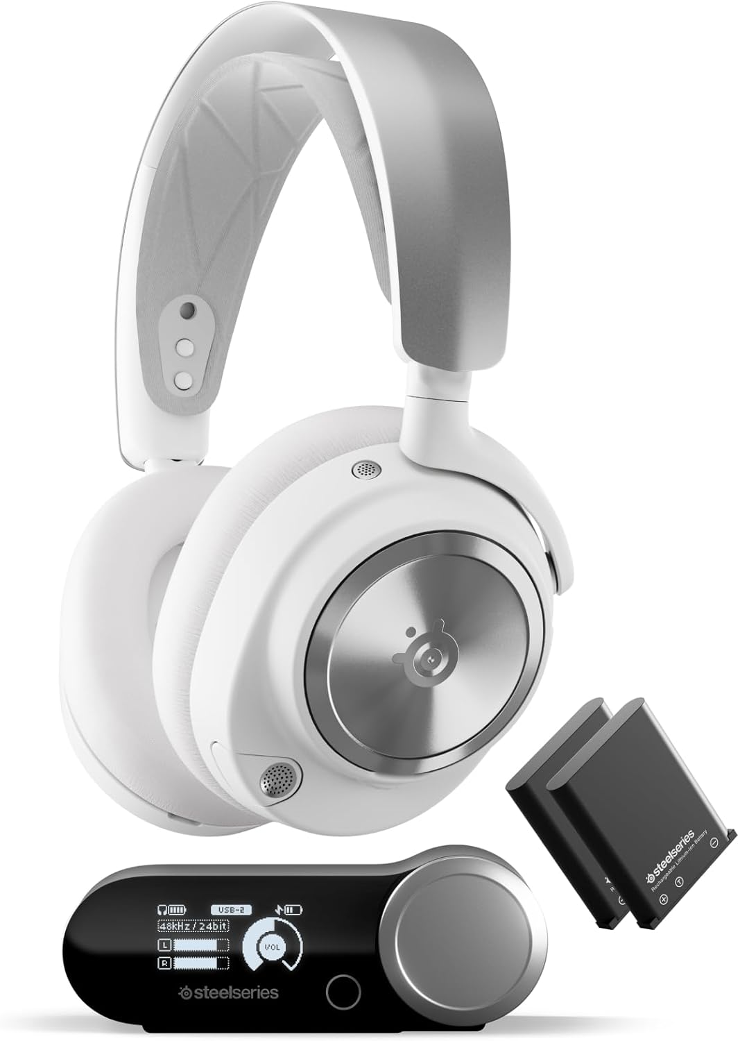 SteelSeries Arctis Nova Pro Wireless X - Auriculares Xbox blancos multisistema - Cancelación activa y transductores de neodimio - Infinity Power y Bluetooth