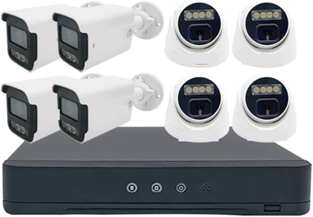Kit AHD de videovigilancia para interior - Cámara domo de 5 MP y vídeo 1080p - Visión nocturna y audio - Sistema de 8 canales modelo B15 T5