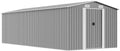 vidaXL caseta de jardín metálica 257 x 597 x 178 cm - Cobertizo gris de gran capacidad - Estructura de acero y metal - Almacenaje exterior resistente al agua
