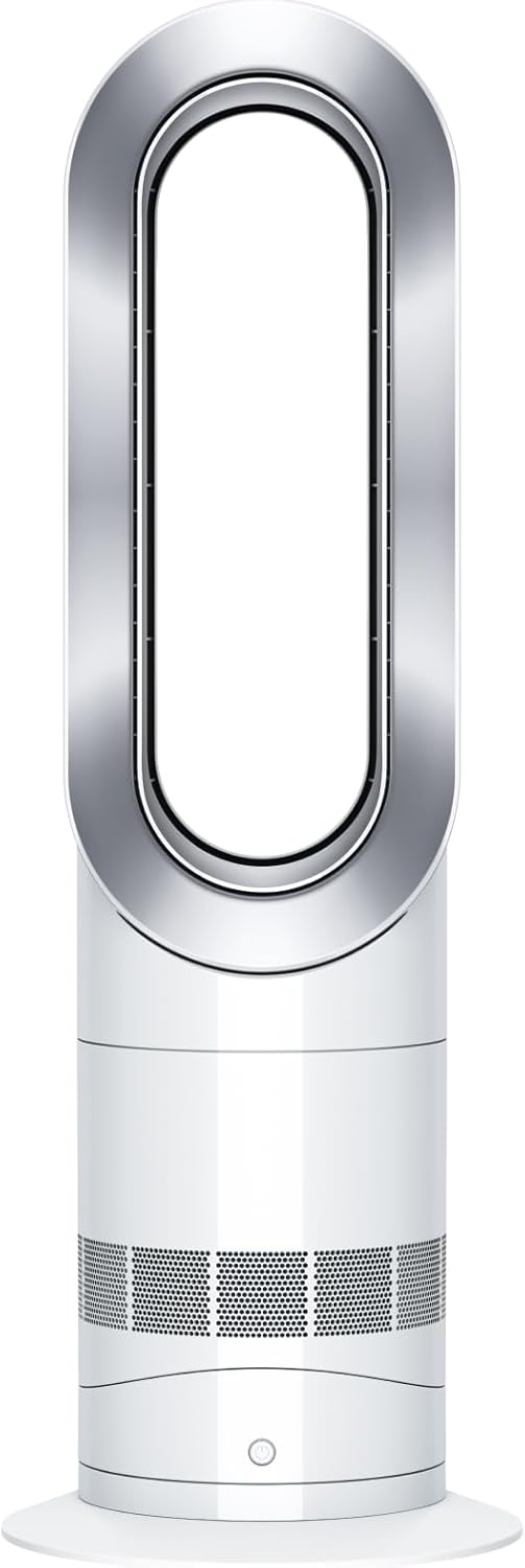 Calefactor ventilador Dyson Hot Cool Jet Focus AM09 - diseño 2 en 1 blanco y plata - potencia de 2000 W con flujo de aire - formato de suelo independiente para calentar y refrescar