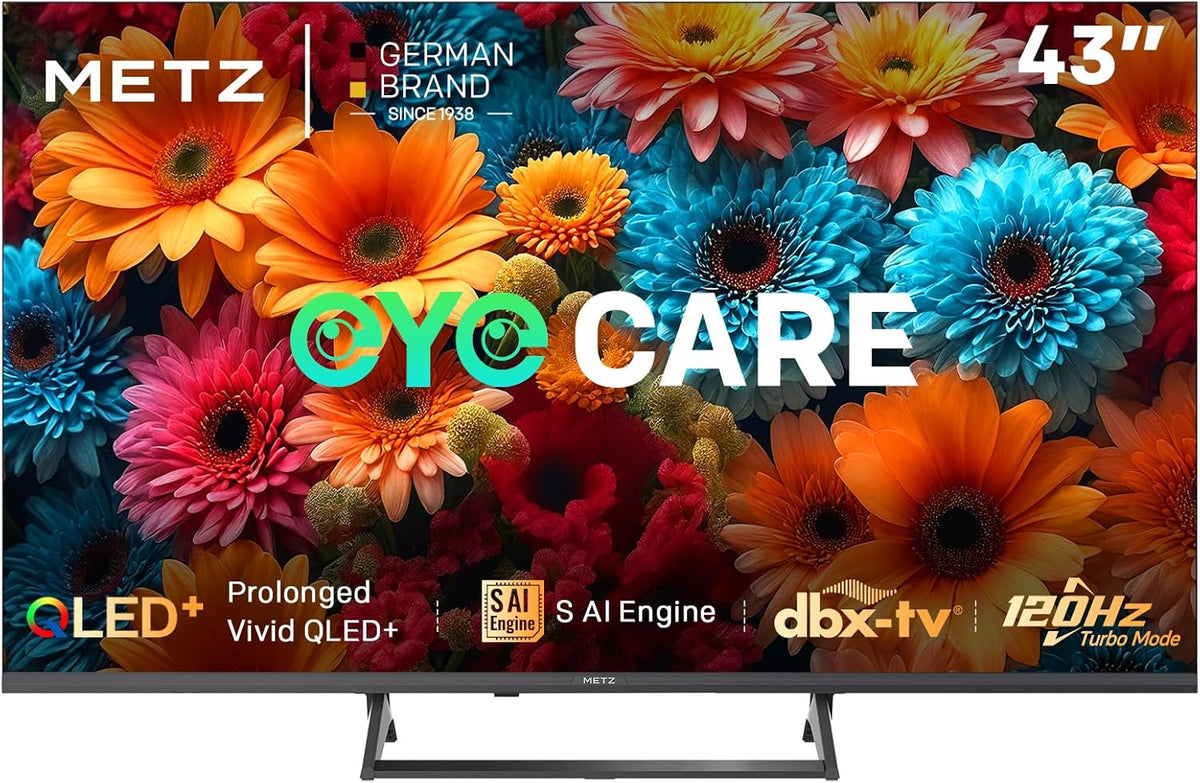Metz MQF7500Z - Smart TV QLED 43 pulgadas 4K Google TV - 120 Hz MEMC Dolby Vision Atmos y AI TV - Google Cast Eye Care y Game Hub