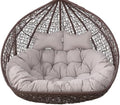 SwingChairs484 - Cojín de repuesto para silla colgante doble - Para hamaca de huevo de 2 personas - Diseño resistente al agua color gris