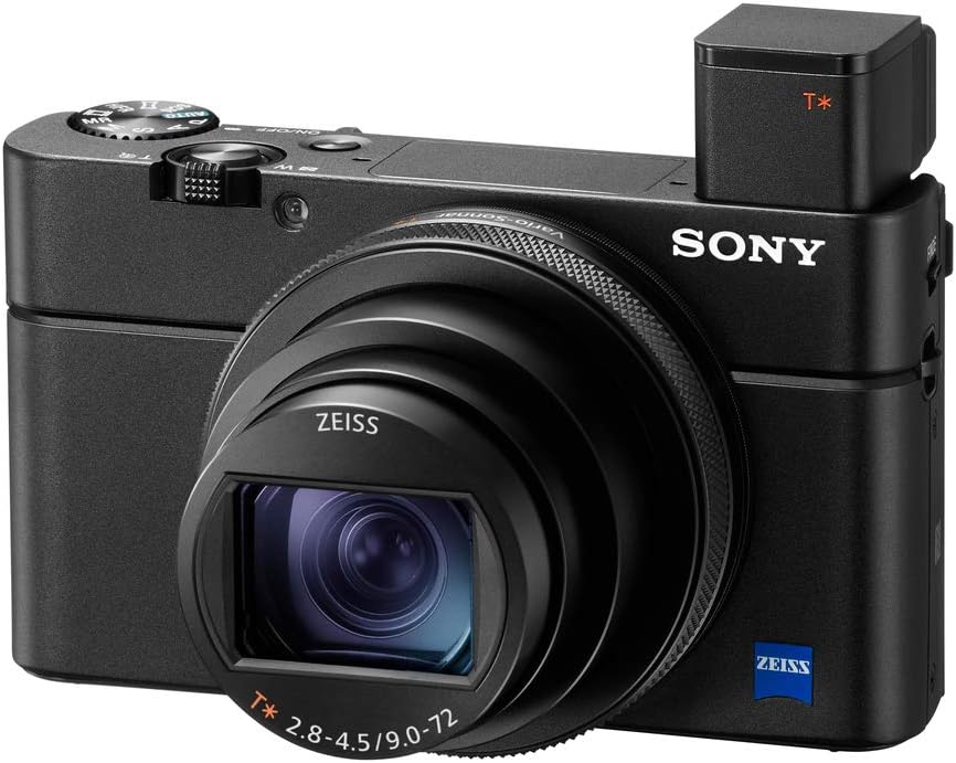 Sony RX100 VII Cámara compacta premium - Sensor CMOS tipo 1.0 con zoom óptico 8,3x y focal máxima de 200 mm - Vídeo 4K HDR y enfoque automático avanzado - Negro con cargador incluido