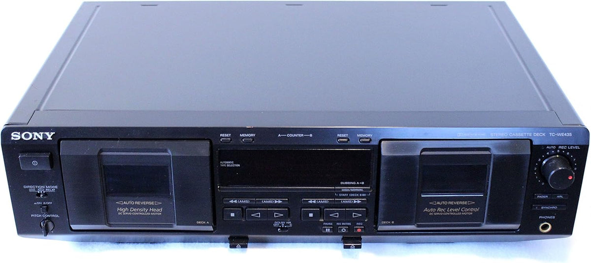 Sony TC-WE435 Reproductor de casetes doble - Dos compartimentos para reproducción de cintas - Modelo TC-WE435-B para sistema de audio doméstico - 20 x 20 x 10 cm y peso de 4,5 kg