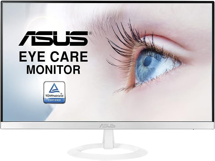 Monitor ASUS VZ279HE W de 27 pulgadas - pantalla IPS Full HD 1920 x 1080 - frecuencia de 60 Hz y respuesta de 5 ms - diseño blanco con brillo de 250 cd por metro cuadrado