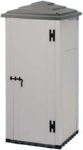 URBAN Garden Cottage 80 caseta de jardín 82 x 82 x 203 cm - Cobertizo de resina para herramientas - Base de resina y parte superior de madera - Diseño resistente al agua
