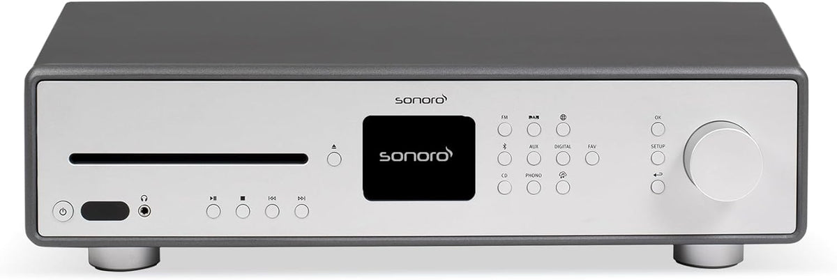 sonoro Maestro Receptor HiFi - Amplificador clase D con reproductor de CD y radio por Internet - Bluetooth DAB Plus FM Spotify Tidal y Deezer - Grafito mate para audio doméstico