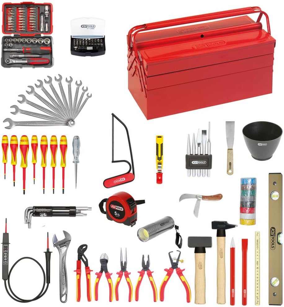 KS Tools 117 200 juego de herramientas - Metal aluminio y acero inoxidable - Diseño resistente al agua - Conjunto para mantenimiento y trabajos de taller