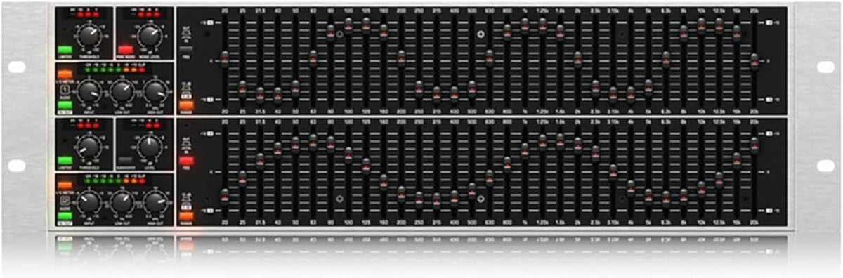 Ecualizador gráfico estéreo de 31 bandas - Doble canal con detección de realimentación FBO - Limitador y generador de ruido - Formato rack para audio profesional