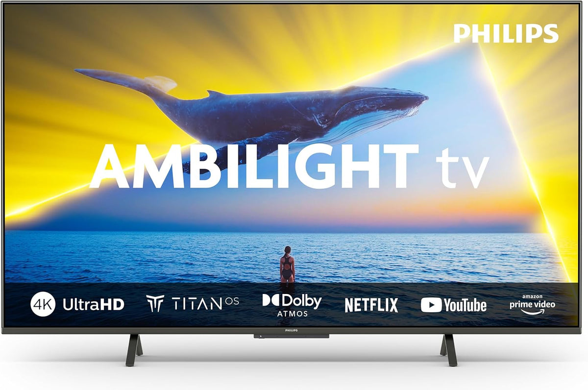 Philips Ambilight 55PUS8109 Smart TV 55 pulgadas - 4K LED con Pixel Precise Ultra HD - Titan OS y Ambilight - Dolby Atmos Alexa Google Assistant HDMI WiFi Bluetooth