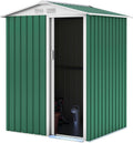 Gardiun Milton KIS12137 Caseta metálica 2 m2 - Acero aleado blanco verde de 186 cm de alto - Puerta deslizante - Cobertizo resistente al agua para jardín