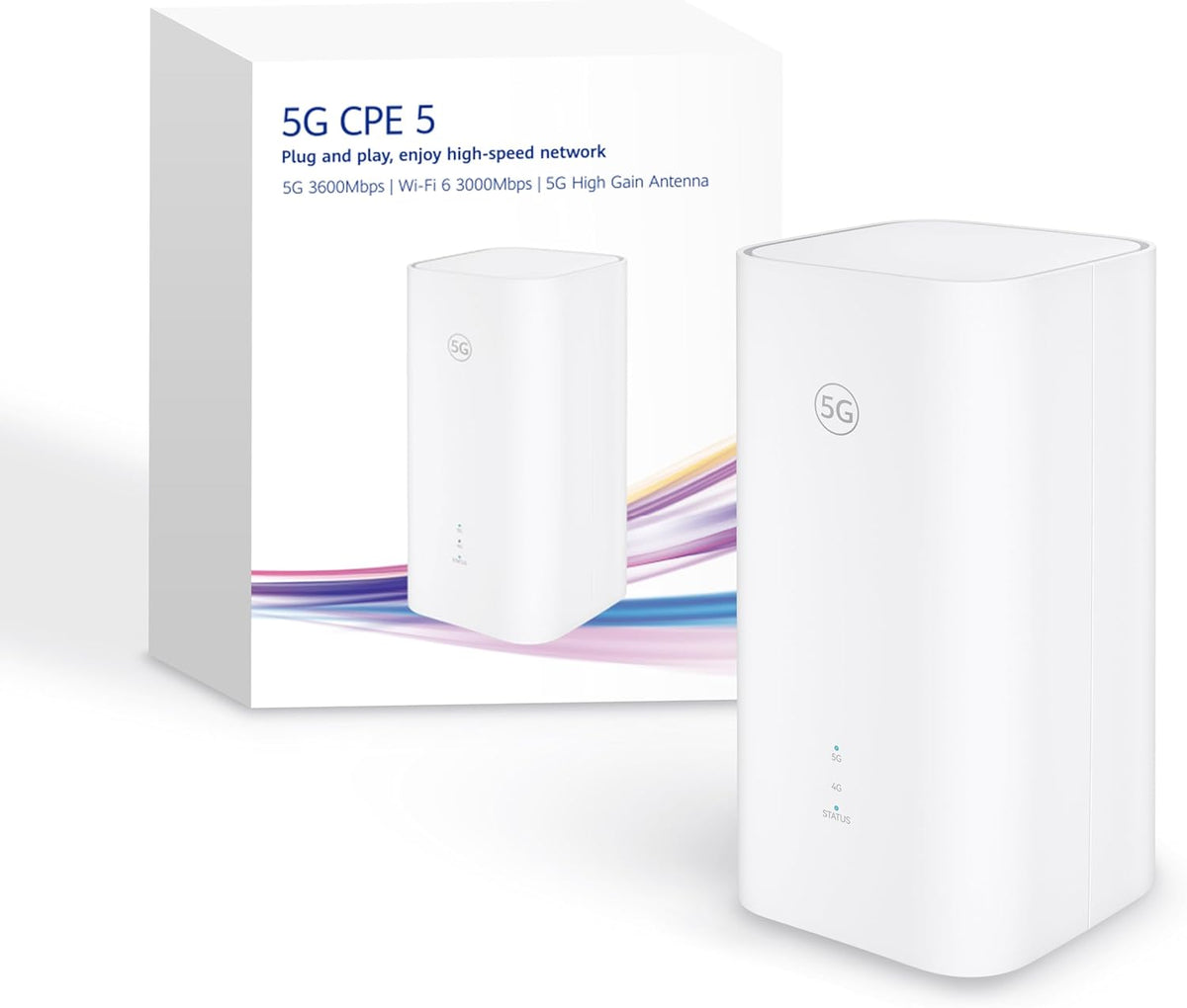 HUAWEI 5G CPE 5 H155 router con SIM - WiFi 6 AX3000 con descarga de hasta 3600 Mbps - Antena interna de alta ganancia de 9 dBi - Puerto LAN WAN y diagnóstico visual