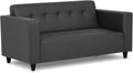 BUDWING Pedro Sofá 3 plazas - Tapizado en piel sintética con cojines incluidos - 170 x 80 x 70 cm - Negro con asiento de 60 cm y capacidad máxima de 250 kg