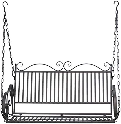 Silla Colgante Doble de Jardín con Estructura Metálica - Hamaca Columpio para Balcón Terraza y Patio - Asiento Exterior para Relajación