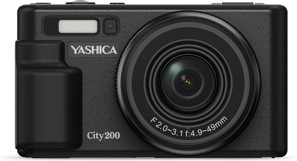 Yashica City 200 cámara digital 4K negra - Sensor CMOS y zoom óptico 10x - Estabilización óptica y archivos JPEG MP4 - Zapata para accesorios y soporte de trípode