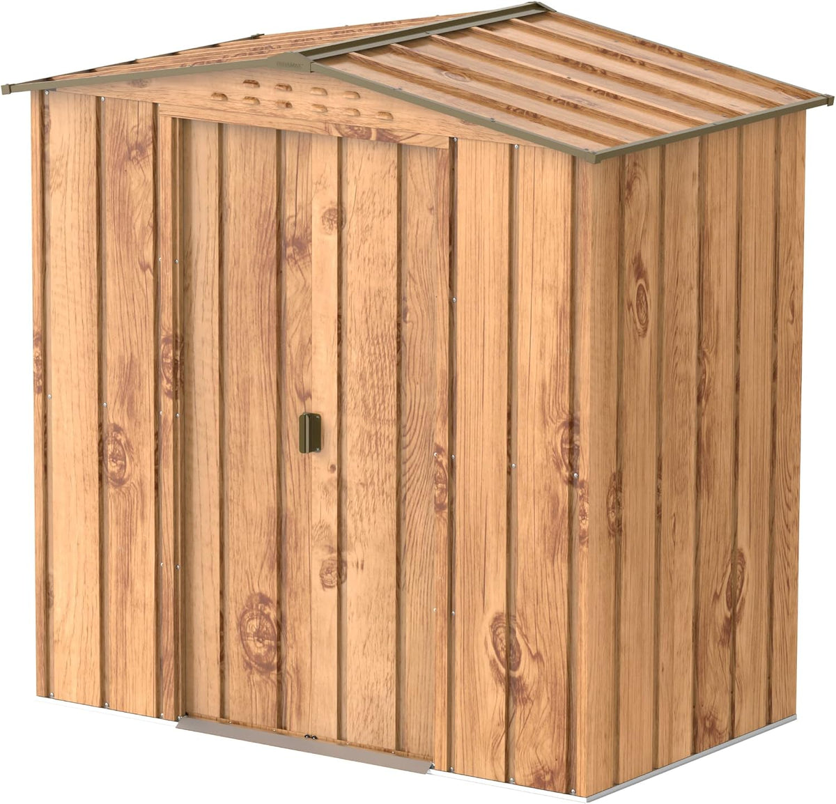 Duramax TOP VENUS 6X4 Caseta de Jardín Resina PVC Efecto Madera Marrón - Cobertizo Exterior de Almacenamiento - Acero Aleado Resistente al Agua