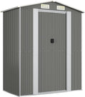 Festnight caseta de jardín metálica 192 x 108 x 223 cm - Acero marrón para herramientas - Puertas correderas y techo galvanizado - Almacenamiento resistente al agua