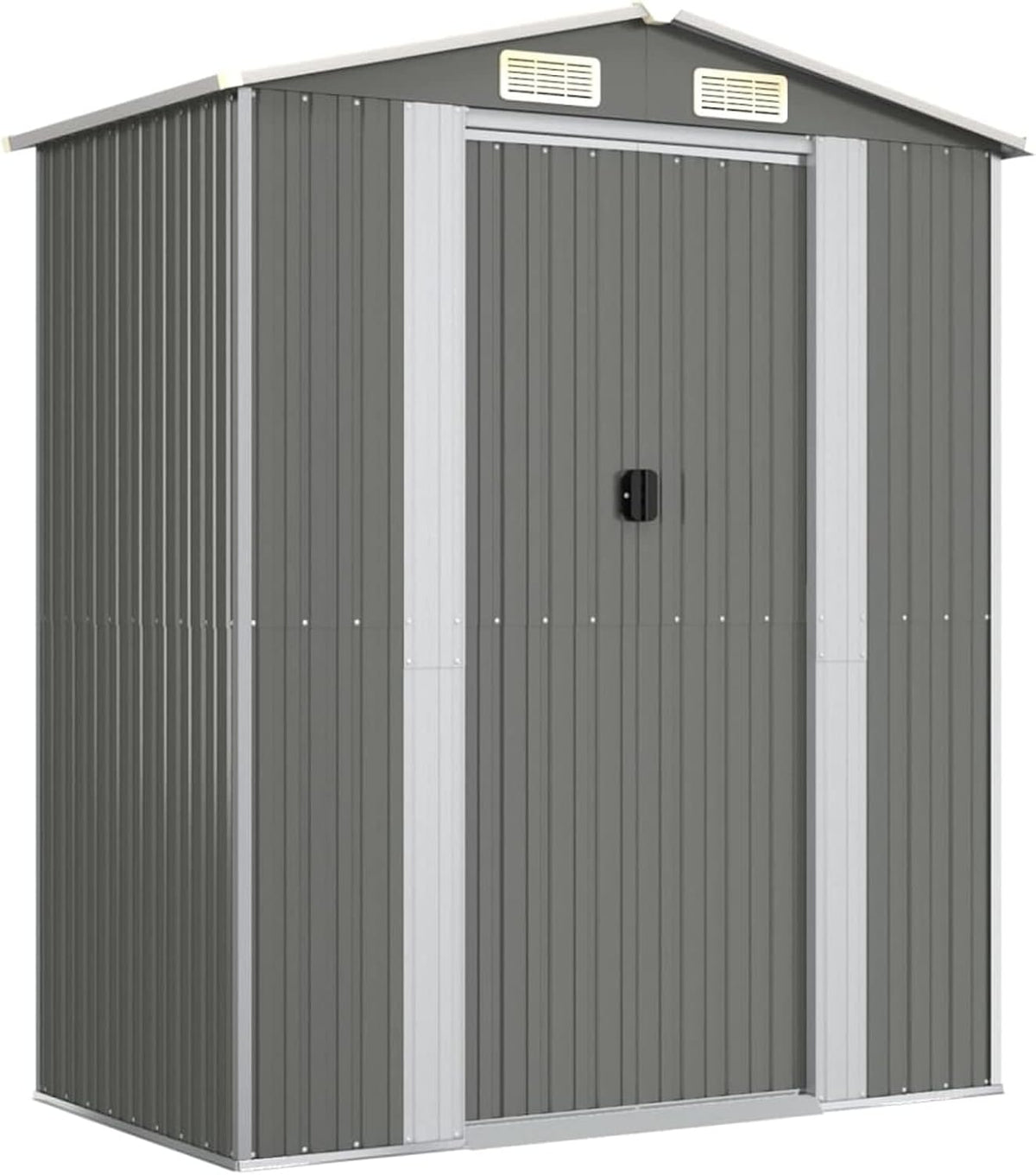 Festnight caseta de jardín metálica 192 x 108 x 223 cm - Acero marrón para herramientas - Puertas correderas y techo galvanizado - Almacenamiento resistente al agua