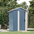 Festnight caseta de jardín metálica 126 x 97,5 x 177 cm - Cobertizo de acero gris para herramientas - Puertas con bisagras - Almacenamiento exterior resistente al agua