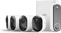 Arlo Ultra 2 kit de vigilancia con videoportero - Cuatro cámaras WiFi 4K y una cámara FHD - Visión nocturna y audio bidireccional - Acabado blanco para hogar