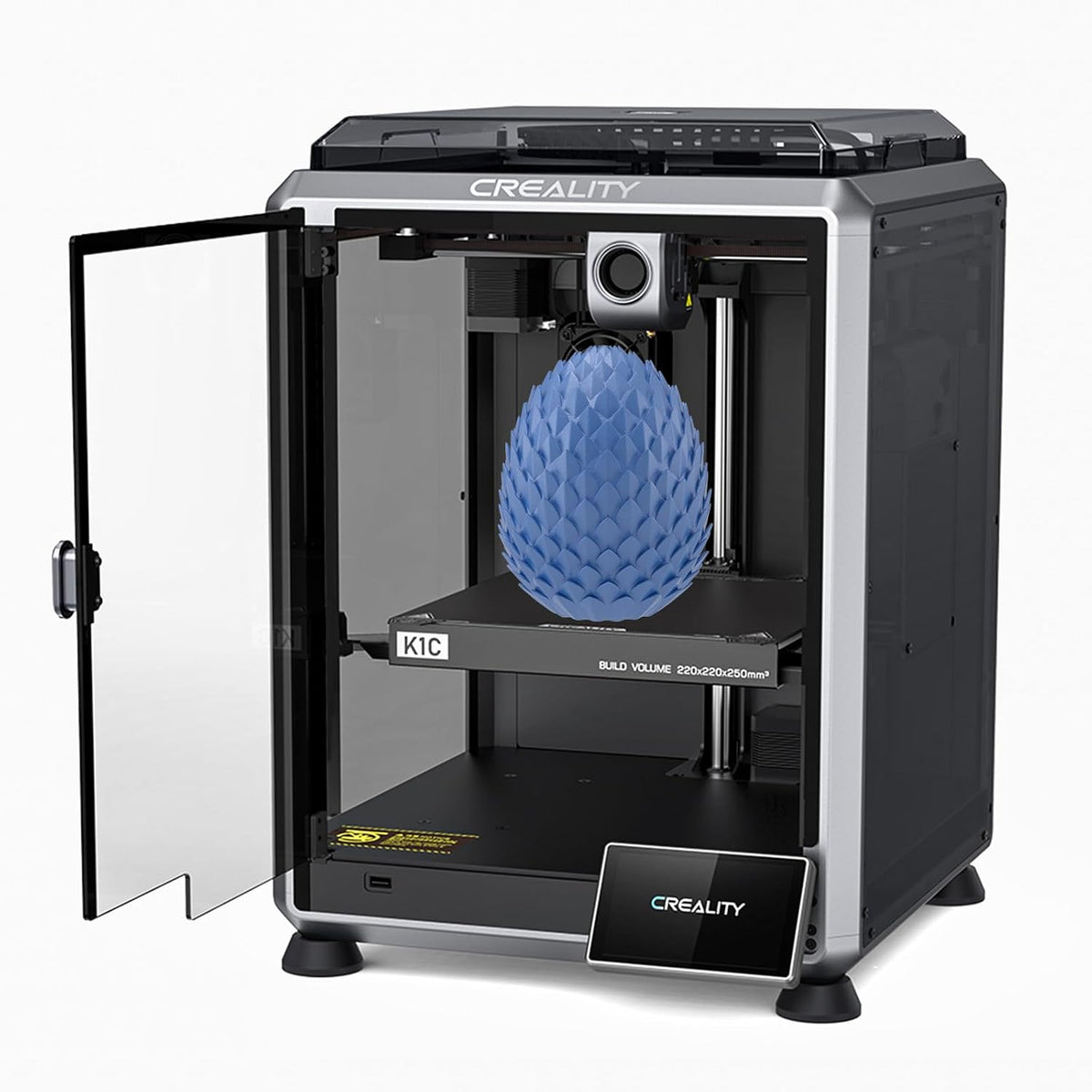 Creality K1C - Impresora 3D FDM 600 mm s - Cámara AI y extrusión totalmente metálica - Boquilla trimetálica rápida compatible con fibra de carbono