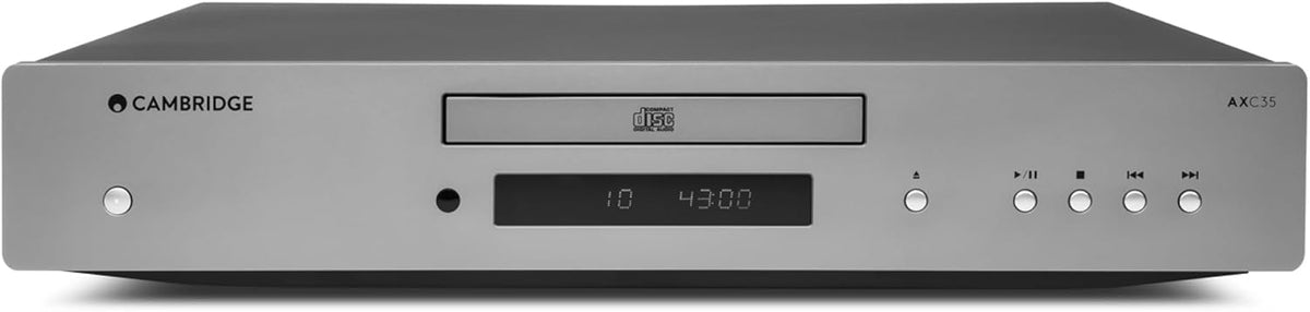 Cambridge Audio AXC35 Reproductor de CD HiFi - Reproducción sin pausas con DAC Wolfson - Compatible con MP3 y WMA y salida digital - Gris lunar con mando a distancia