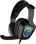 HOUDISAM auriculares gaming USB - Sonido envolvente 7.1 y micrófono con cancelación de ruido - Compatibles con PS4 PC y portátiles - Iluminación RGB y diseño cableado