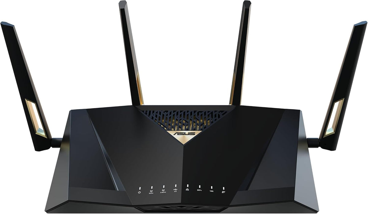 Router WiFi 7 ASUS RT BE88U - doble banda con AiMesh 4K QAM y MLO - puertos duales 10G SFP y cuatro 2,5G - capacidad WAN LAN de 34G para hogar y gaming