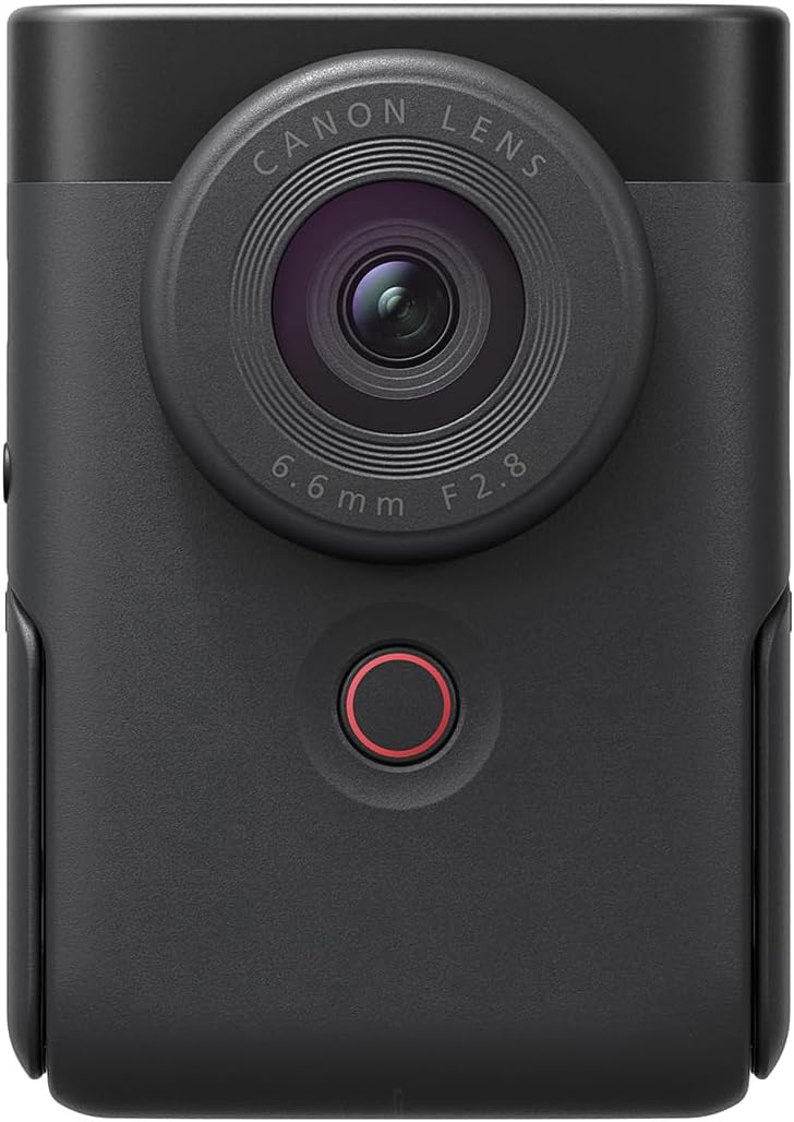 Canon PowerShot V10 Starter Kit Cámara vlogging - Sensor CMOS de 20,9 MP con objetivo de 19 mm F2.8 - Vídeo 4K y pantalla táctil de ángulo variable - 64 GB WiFi Bluetooth y USB C