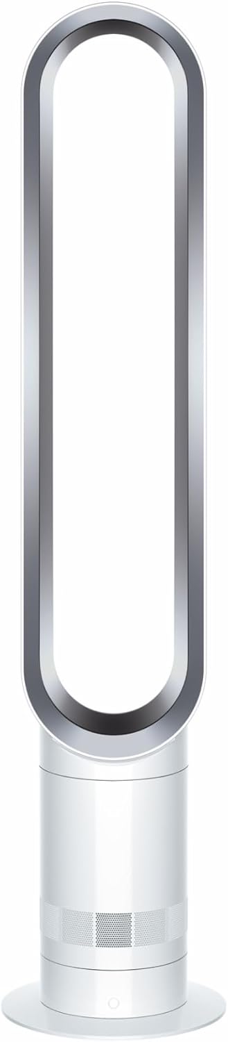 Dyson Cool AM07 ventilador de torre - Tecnología Air Multiplier sin aspas - Flujo potente para circulación de aire - Diseño blanco y plateado con montaje en suelo