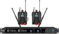 D Debra Audio Pro ER-202 monitor in ear inalámbrico UHF - Sistema de un canal para escenario y estudio - Dos bodypack con transmisor - RF y jack de 6,35 mm en negro
