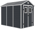 Habitat et Jardin Caseta de Jardín de Resina Texas 5,23 m2 - Cobertizo Exterior Antracita con Kit de Anclaje - Almacenamiento Resistente al Agua